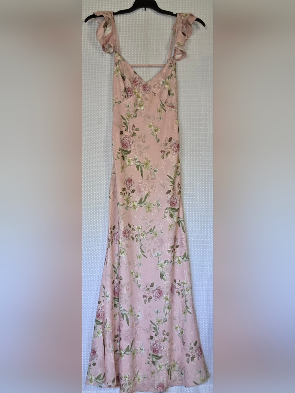 Floral Dress S Pink Maxi Dress Cowl Neck Backless Gown - Picture 2 of 6